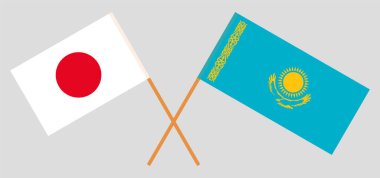 Kazakistan ve Japonya 'nın çapraz bayrakları