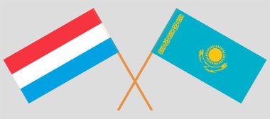 Kazakistan ve Lüksemburg 'un çapraz bayrakları