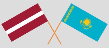 Kazakistan ve Letonya 'nın çapraz bayrakları