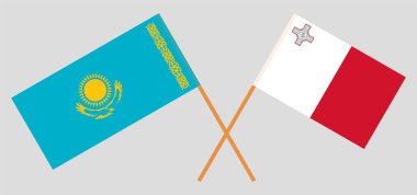 Kazakistan ve Malta 'nın çapraz bayrakları