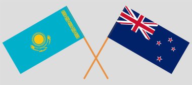 Kazakistan ve Yeni Zelanda 'nın çapraz bayrakları