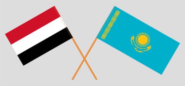 Kazakistan ve Yemen 'in çapraz bayrakları