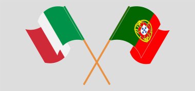 Portekiz ve İtalya 'nın çapraz ve dalgalı bayrakları