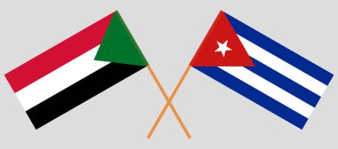 Sudan ve Küba 'nın çapraz bayrakları
