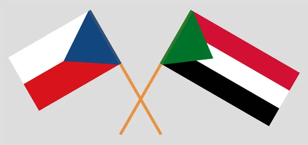 Sudans och Tjeckiens flagga — Stock vektor