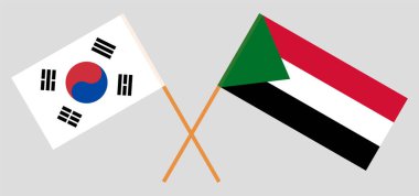 Sudan ve Güney Kore 'nin çapraz bayrakları