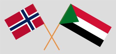 Sudan ve Norveç 'in çapraz bayrakları. Resmi renkler