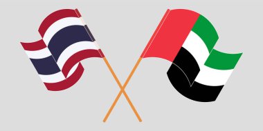 Tayland ve Birleşik Arap Emirlikleri 'nin çapraz ve dalgalı bayrakları