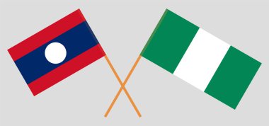 Nijerya ve Laos 'un çapraz bayrakları