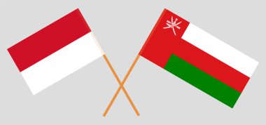 Umman ve Endonezya 'nın çapraz bayrakları