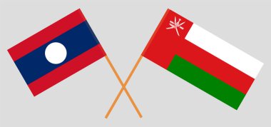 Umman ve Laos 'un çapraz bayrakları