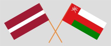 Umman ve Letonya 'nın çapraz bayrakları