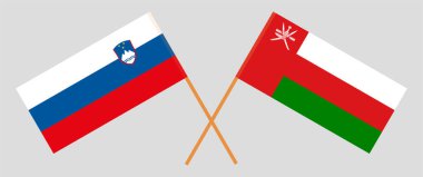 Umman ve Slovenya 'nın çapraz bayrakları