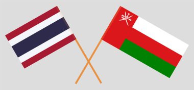 Umman ve Tayland 'ın çapraz bayrakları