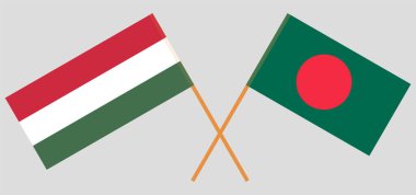 Bangladeş ve Macaristan 'ın çapraz bayrakları