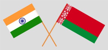 Beyaz Rusya ve Hindistan 'ın çapraz bayrakları