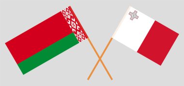 Belarus ve Malta 'nın çapraz bayrakları