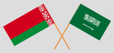 Beyaz Rusya ve Suudi Arabistan Krallığı 'nın çapraz bayrakları