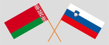 Belarus ve Slovenya 'nın çapraz bayrakları