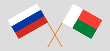 Madagaskar ve Rusya 'nın çapraz bayrakları
