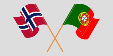 Norveç ve Portekiz 'in çapraz ve dalgalı bayrakları