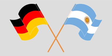 Arjantin ve Almanya 'nın çapraz ve dalgalı bayrakları