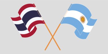 Arjantin ve Tayland 'ın çapraz ve dalgalı bayrakları