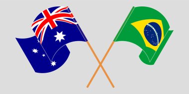 Avustralya ve Brezilya 'nın çapraz ve dalgalı bayrakları