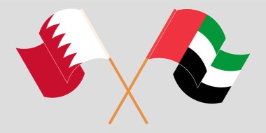 Bahreyn ve Birleşik Arap Emirlikleri 'nin çapraz ve dalgalı bayrakları