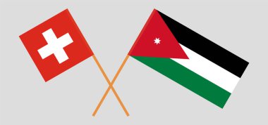Ürdün ve İsviçre 'nin çapraz bayrakları