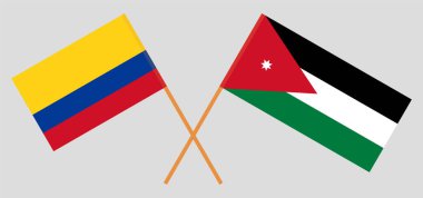 Ürdün ve Kolombiya 'nın çapraz bayrakları