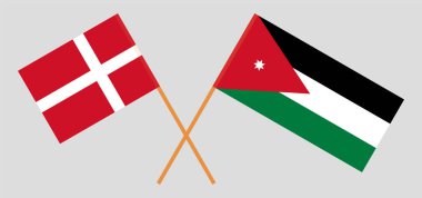 Ürdün ve Danimarka 'nın çapraz bayrakları