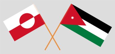 Ürdün ve Grönland 'ın çapraz bayrakları