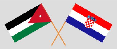 Ürdün ve Hırvatistan 'ın çapraz bayrakları