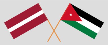 Ürdün ve Letonya 'nın çapraz bayrakları