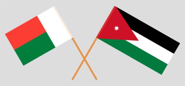 Ürdün ve Madagaskar 'ın çapraz bayrakları