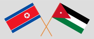 Ürdün ve Kuzey Kore 'nin çapraz bayrakları