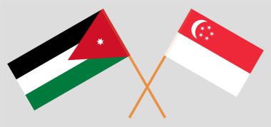 Ürdün ve Singapur 'un çapraz bayrakları