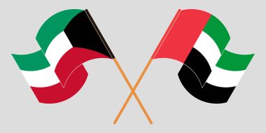 Kuveyt ve Birleşik Arap Emirlikleri 'nin çapraz ve dalgalı bayrakları