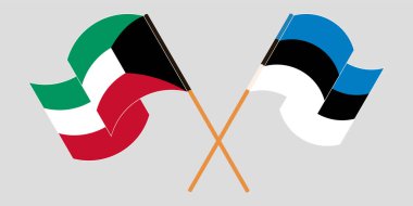 Kuveyt ve Estonya 'nın çapraz ve dalgalı bayrağı