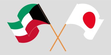 Çapraz Kuveyt ve Japonya bayrakları sallıyor.