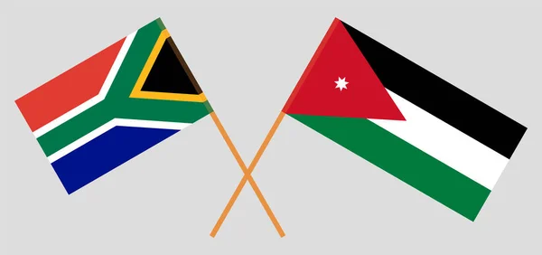 Banderas cruzadas de Jordania y la RSA — Archivo Imágenes Vectoriales