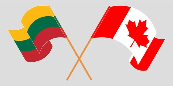 Flaggen Litauens und Kanadas — Stockvektor