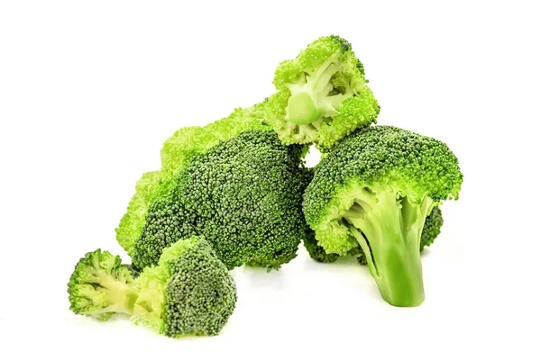 Green Broccoli Cabbage Branches Isolated White Clipping Path Healthy Food — Stock Photo, Image