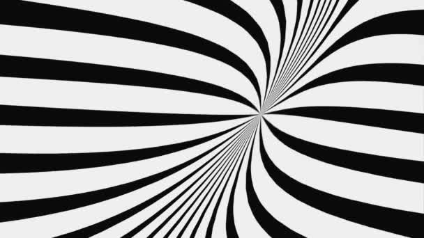 Чорно Біла Гіпнотична Спіраль Петля — стокове відео