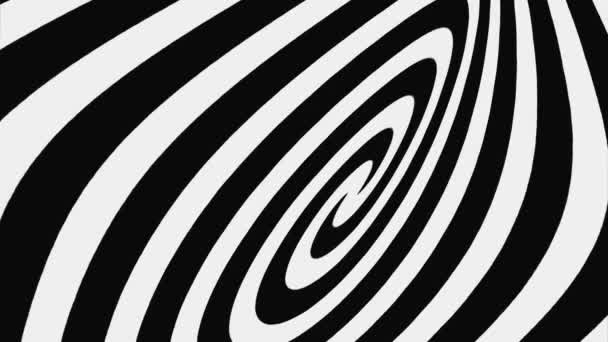 Black White Hypnotic Spiral Loop — Stock Video