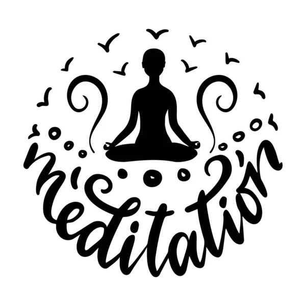 Medytacja jogi. Lotus pozować. — Wektor stockowy