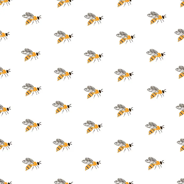 Padrão sem costura de abelhas . —  Vetores de Stock