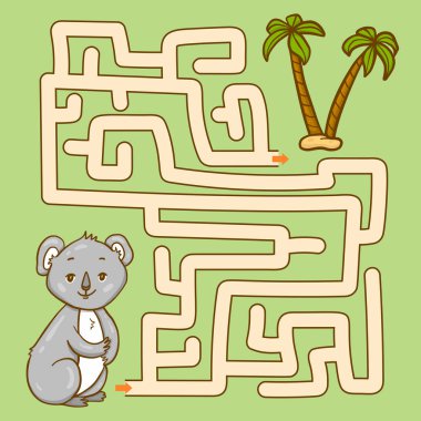 Eğitici çocuk labirent oyunu. 