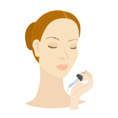 Pipetli kadın. Güzellik rutini.
